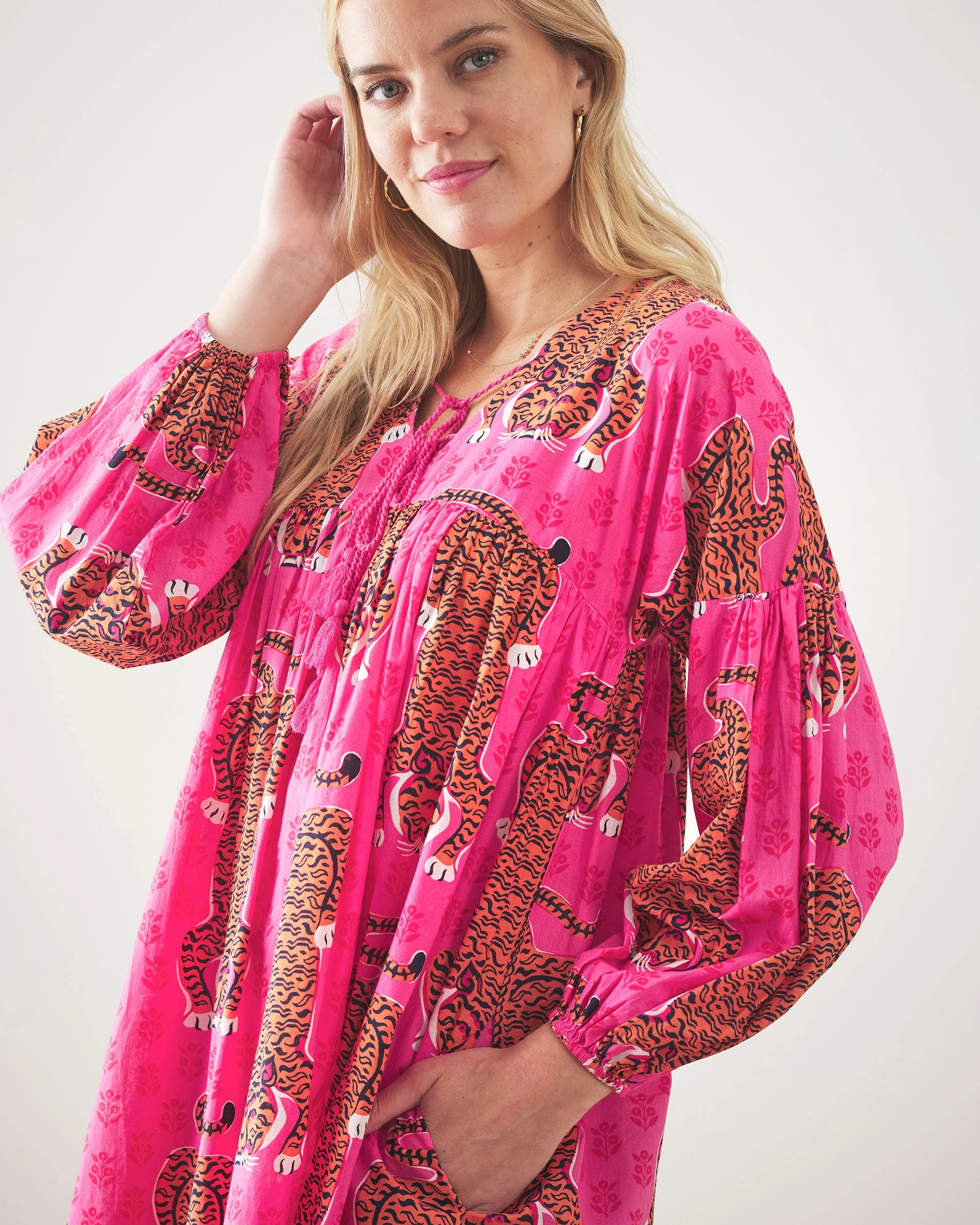 Siberian Stripes - Day Tripper Dress | Neon Rose - Image 6