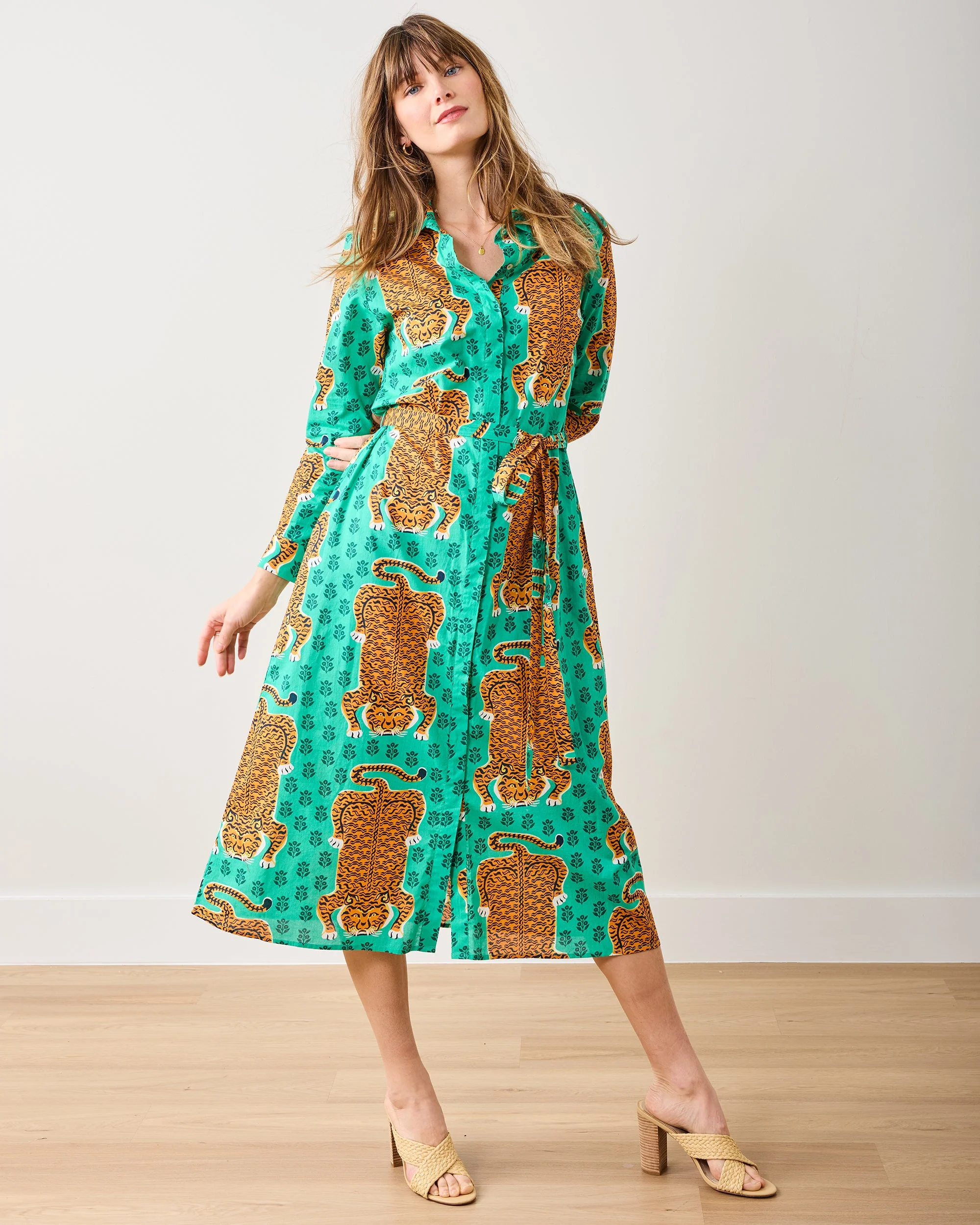 Siberian Stripes - Monaco Dress | Lucky Green - Image 2