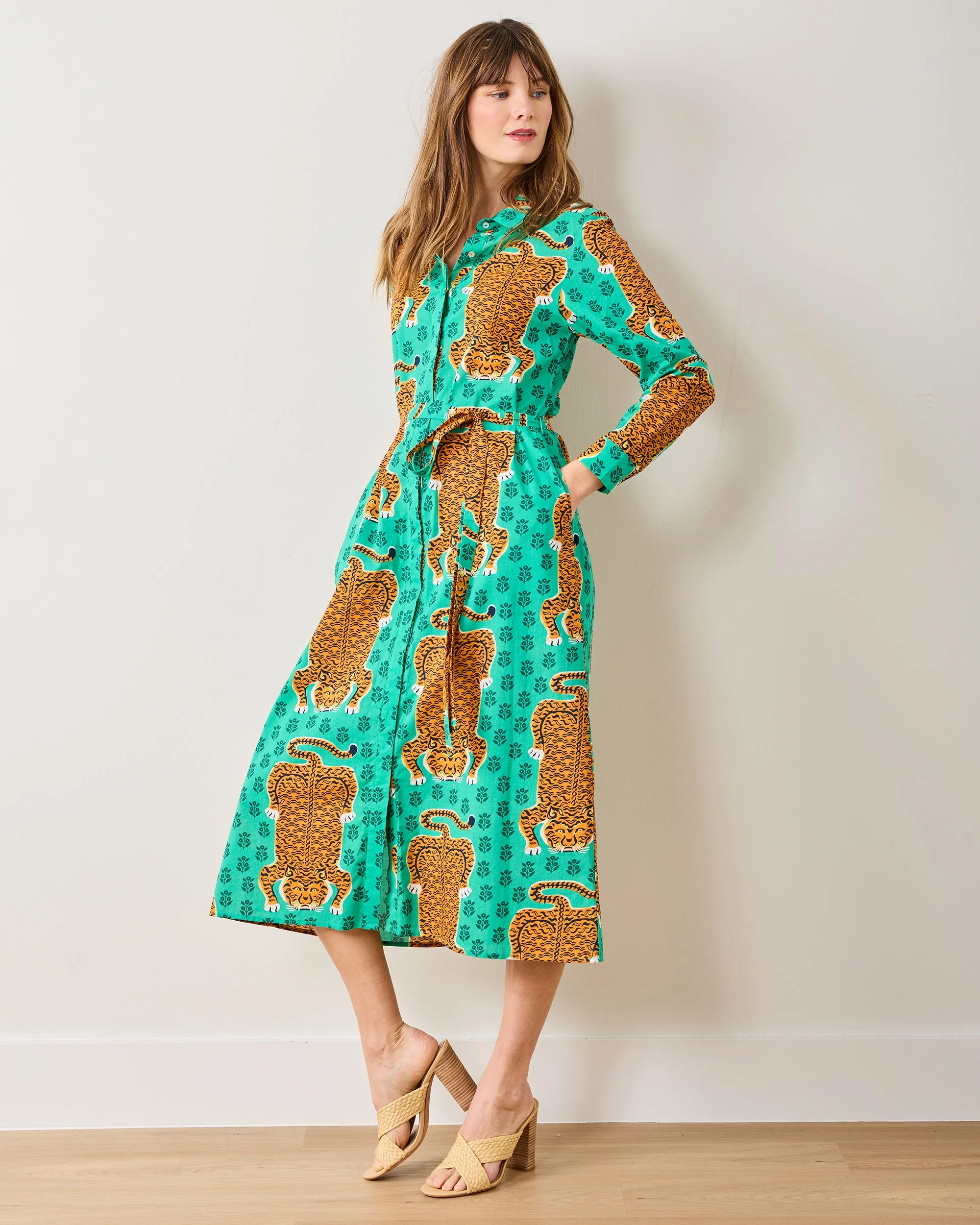 Siberian Stripes - Monaco Dress | Lucky Green - Image 5