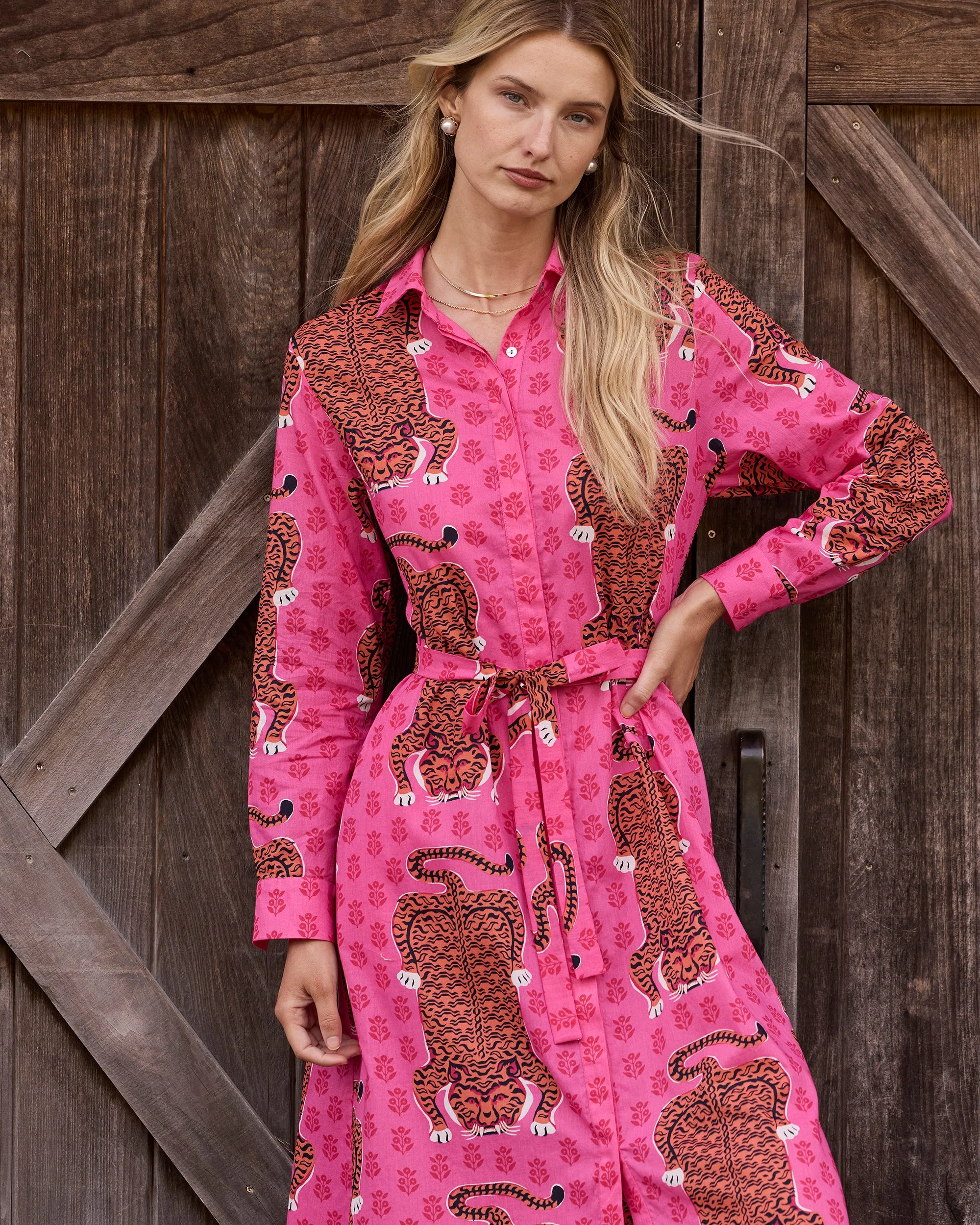 Siberian Stripes - Monaco Dress | Neon Rose