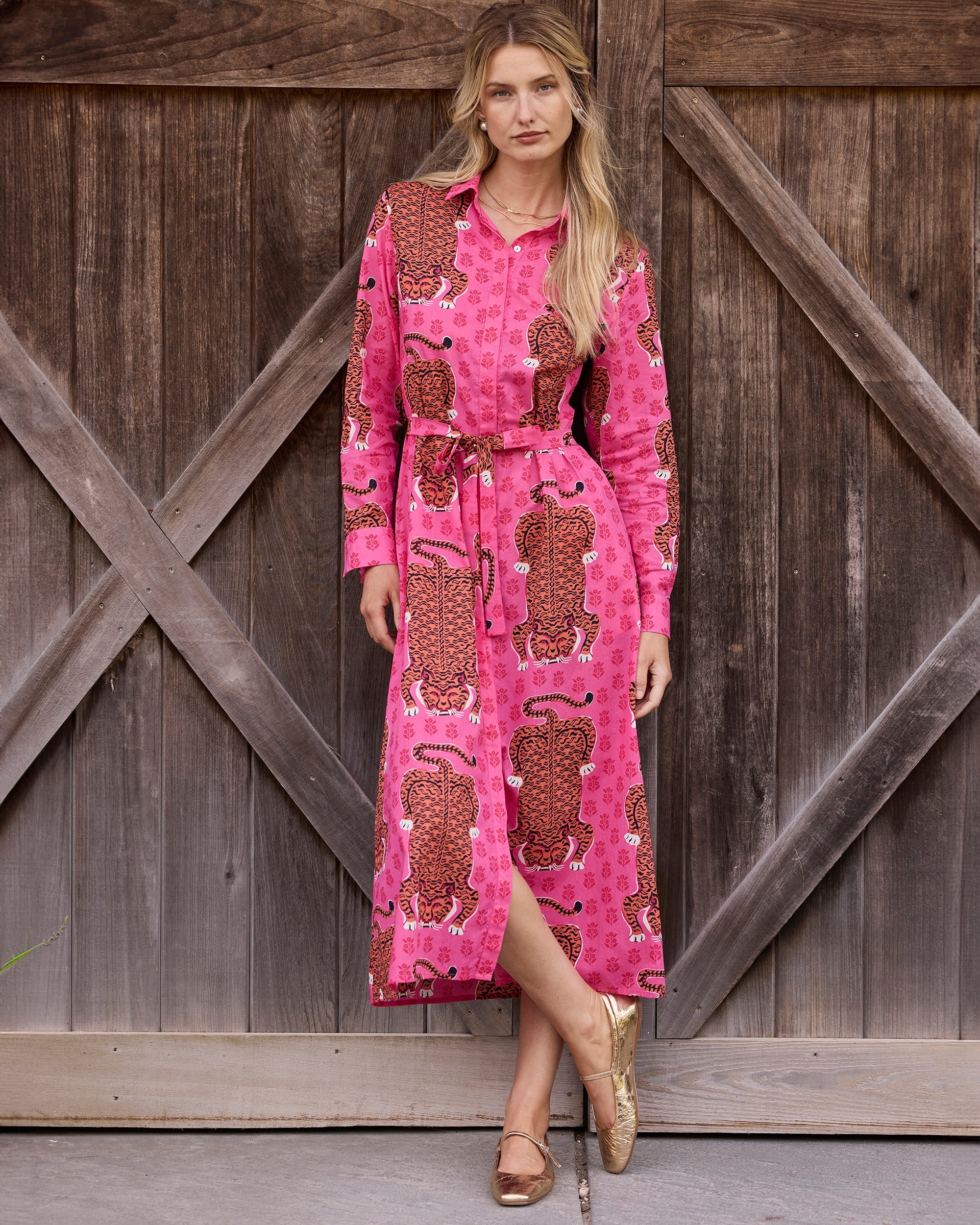 Siberian Stripes - Monaco Dress | Neon Rose - Image 2