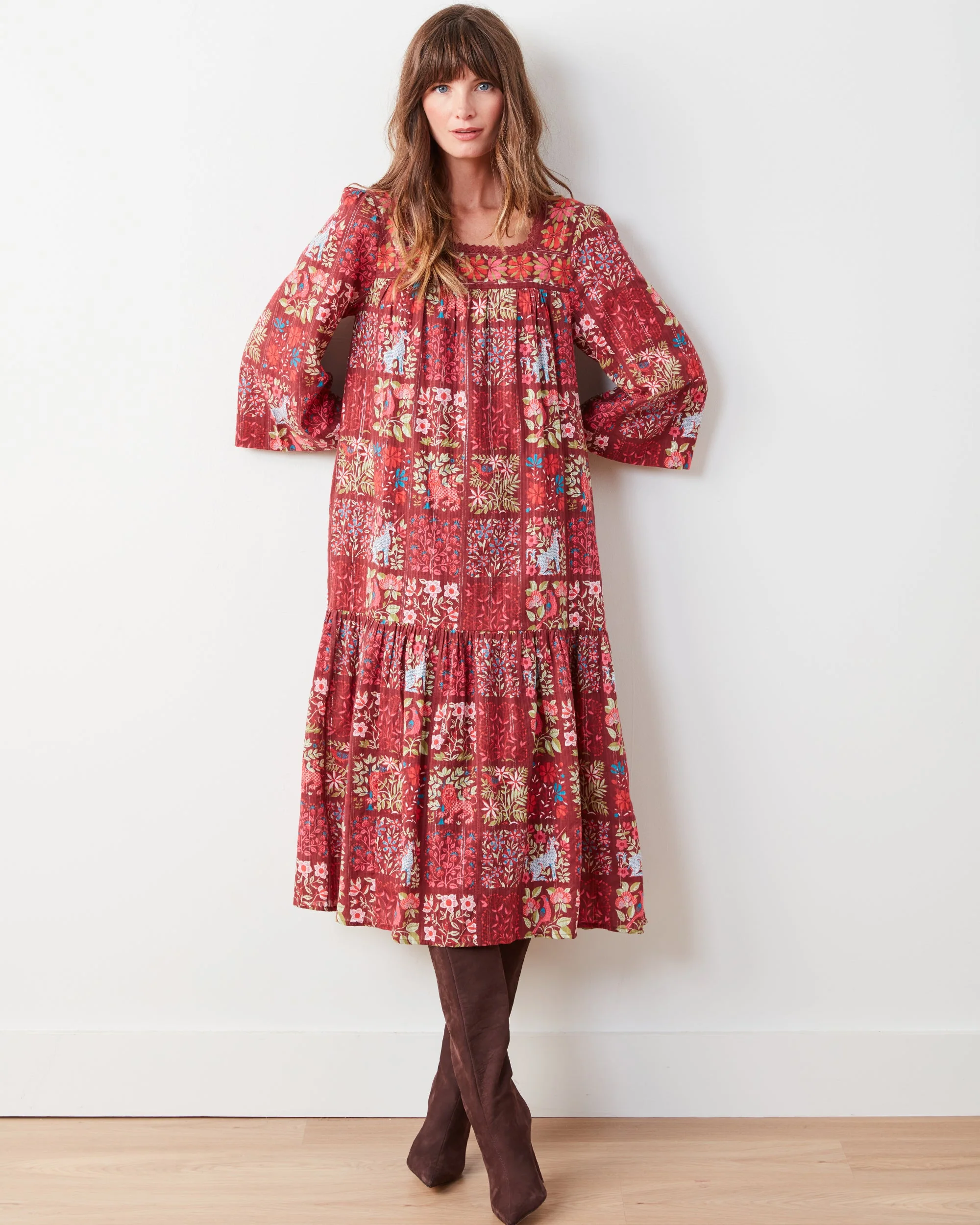 Stained Glass Storybook - Float On Dress | Wine - Image 2