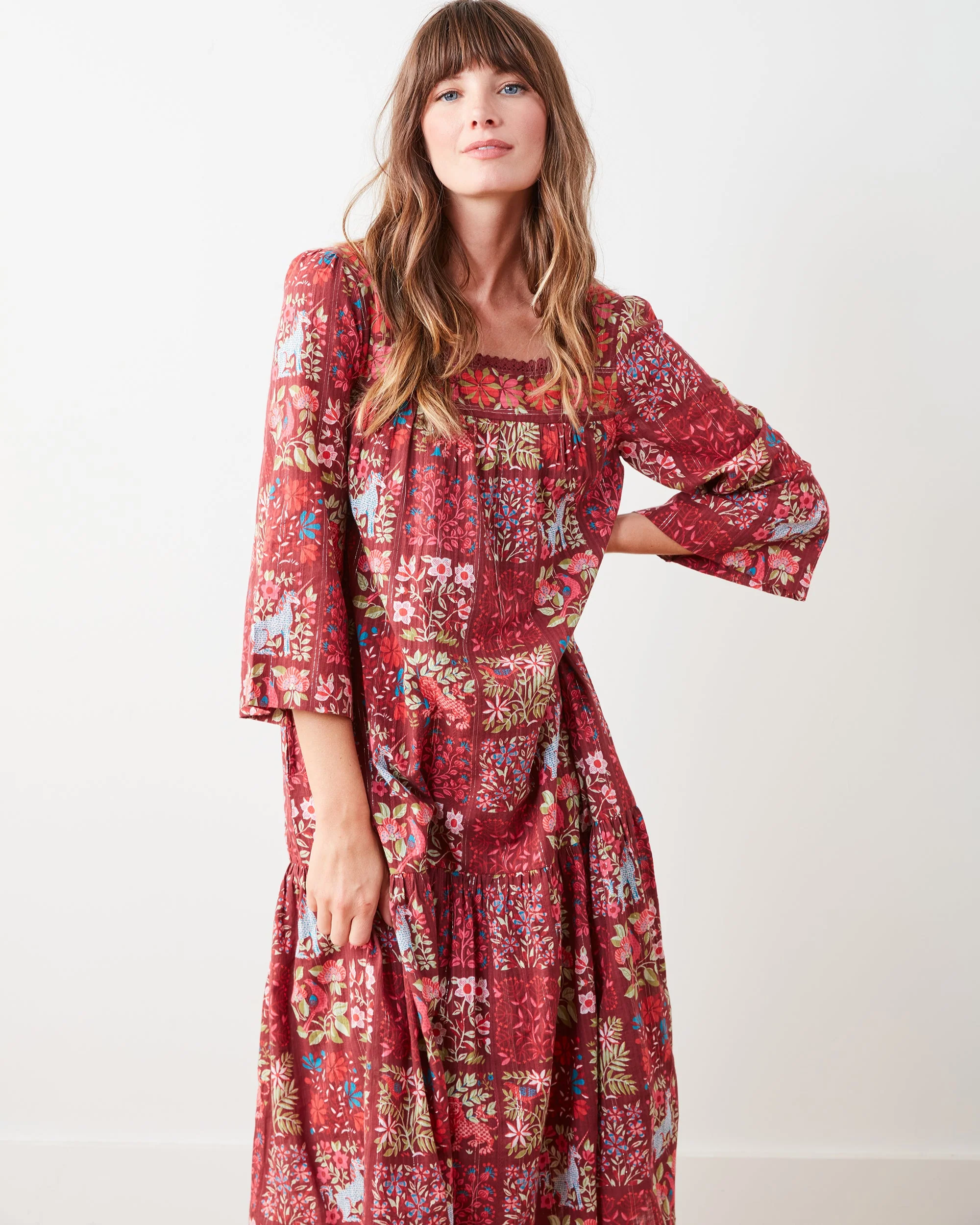 Stained Glass Storybook - Float On Dress | Wine - Image 3