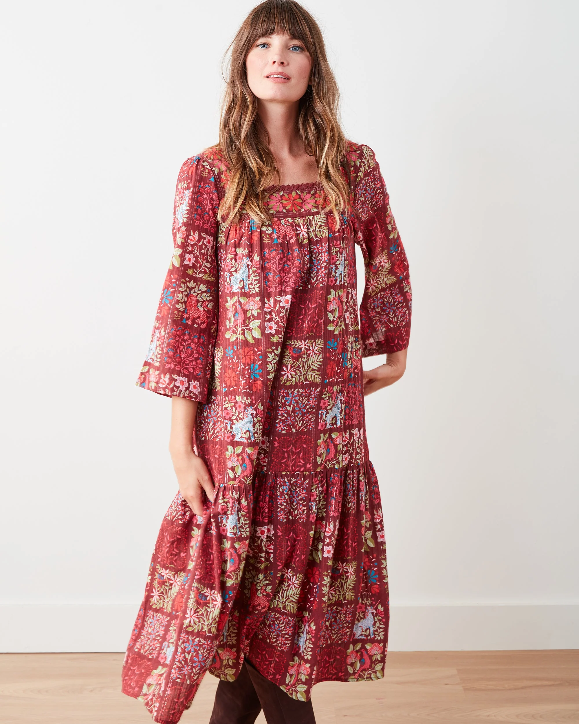 Stained Glass Storybook - Float On Dress | Wine - Image 5