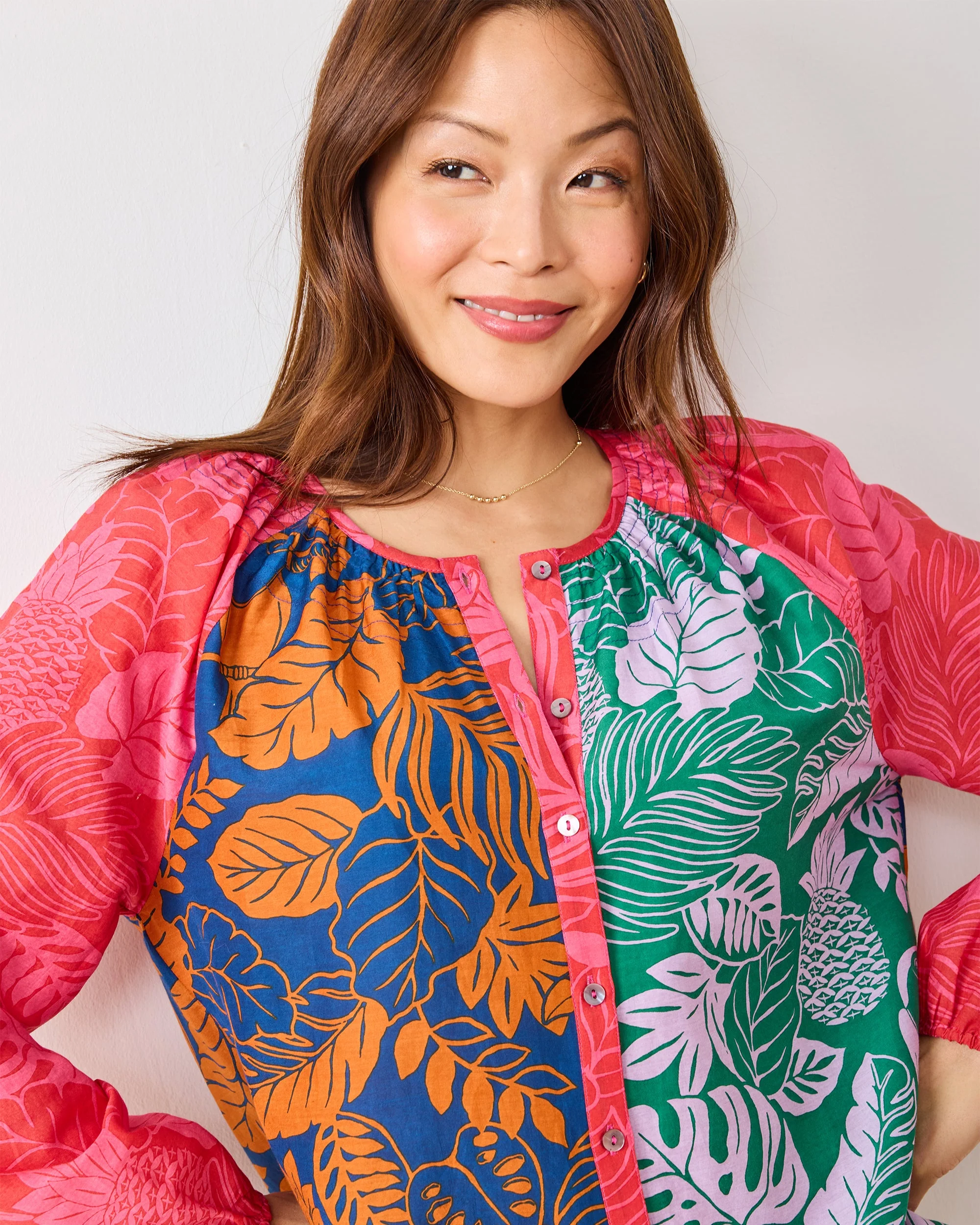 Toucan Treetop - Step Ashore Blouse | Multi Palms - Image 4