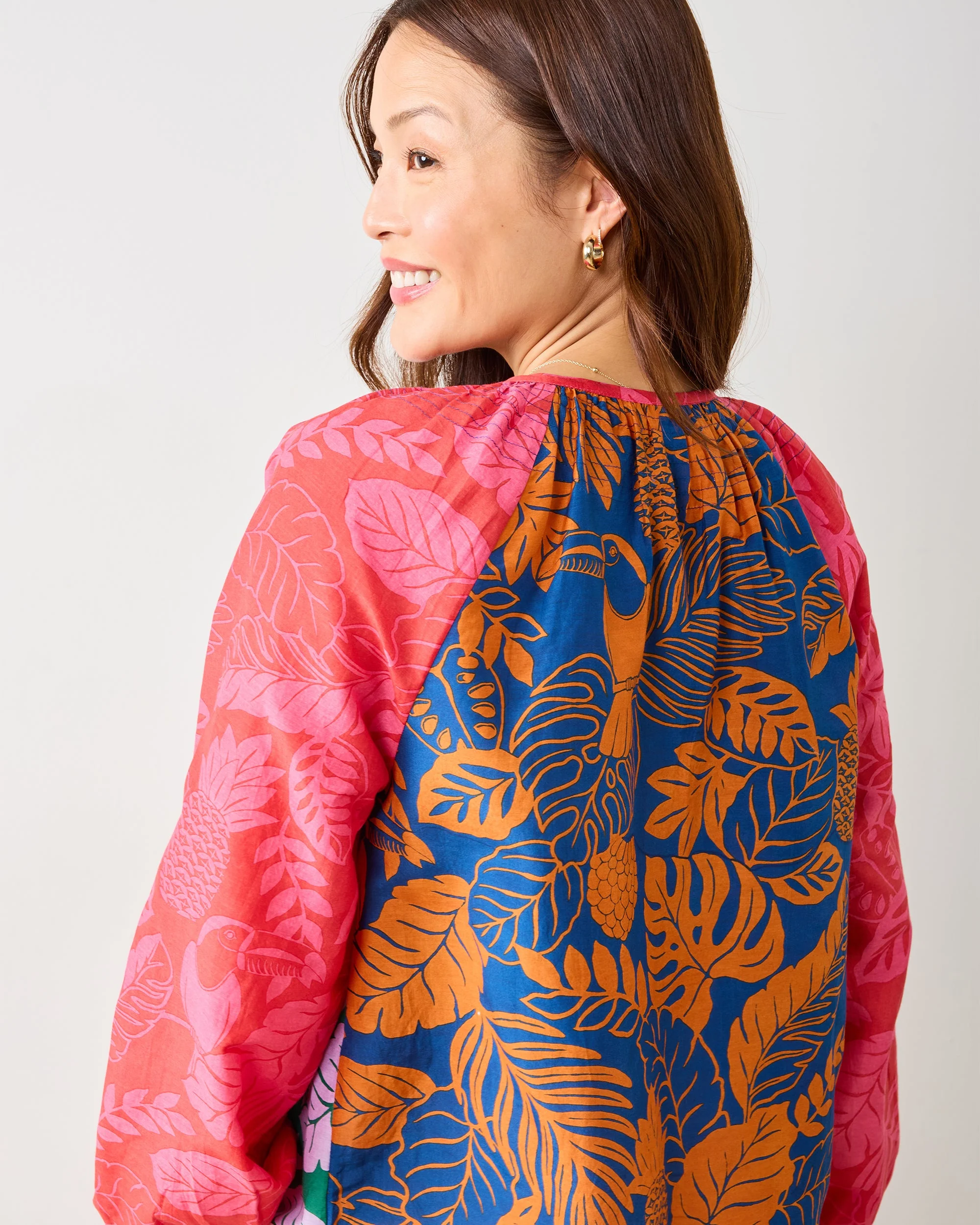 Toucan Treetop - Step Ashore Blouse | Multi Palms - Image 5