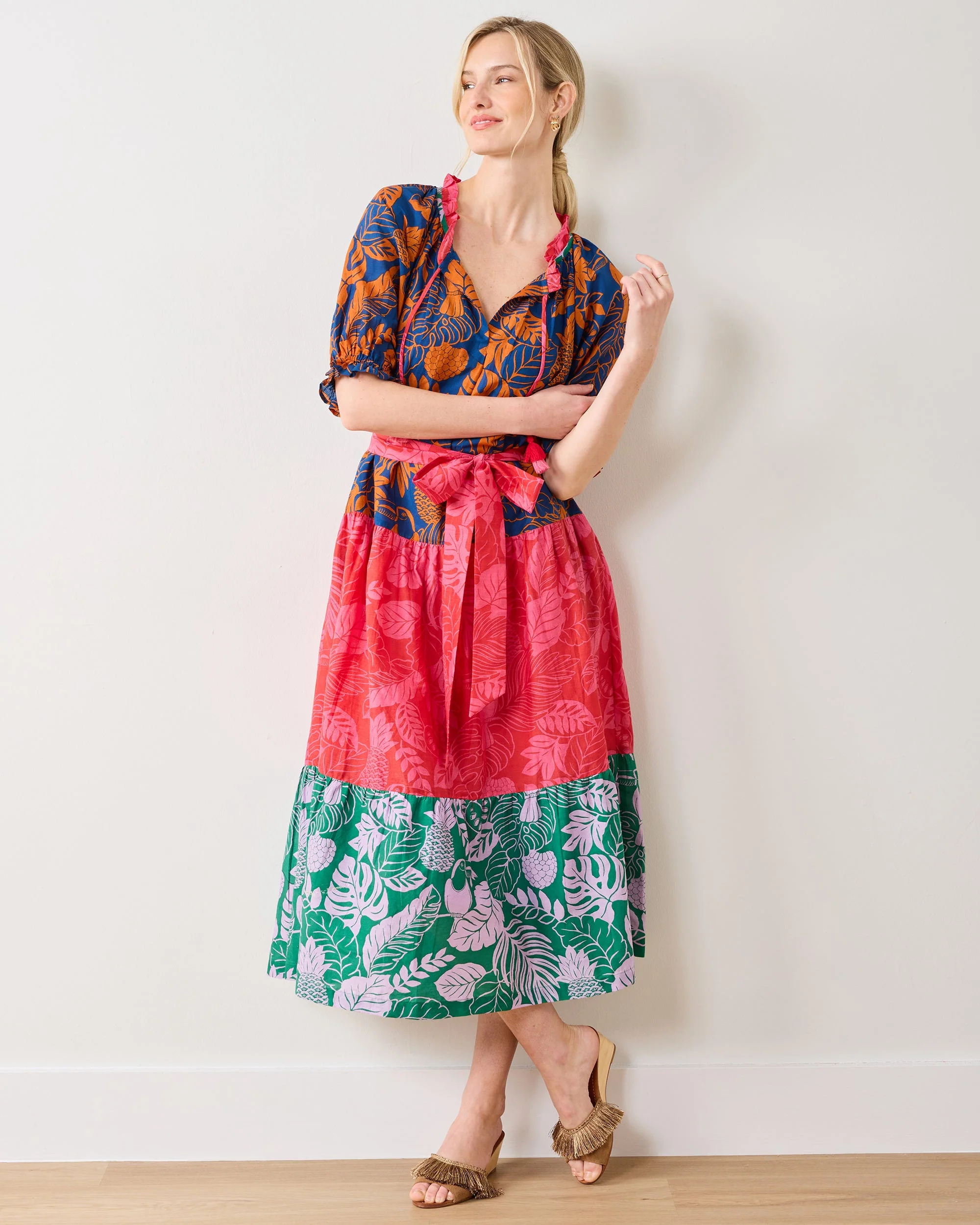 Toucan Treetop - Vibrant Voyage Dress | Multi Palms