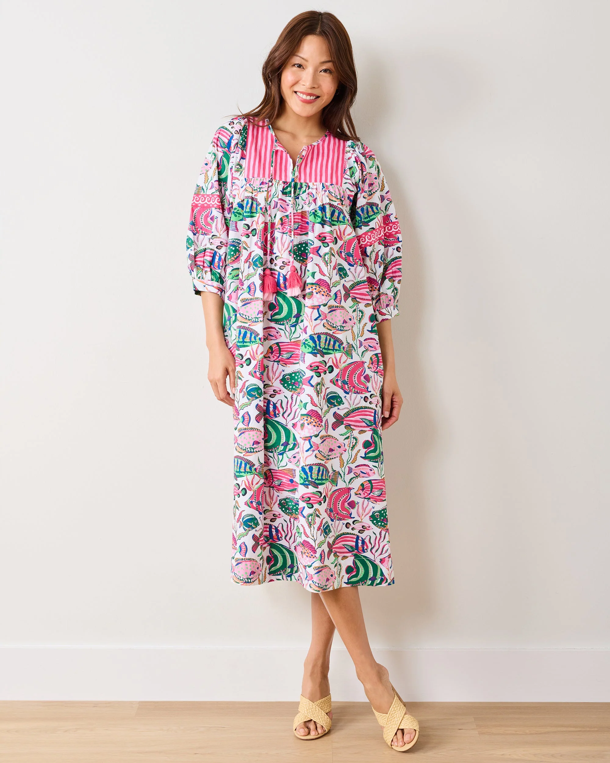 Tropical Fish - Flower Charmer Midi Dress | Cloud - Image 2