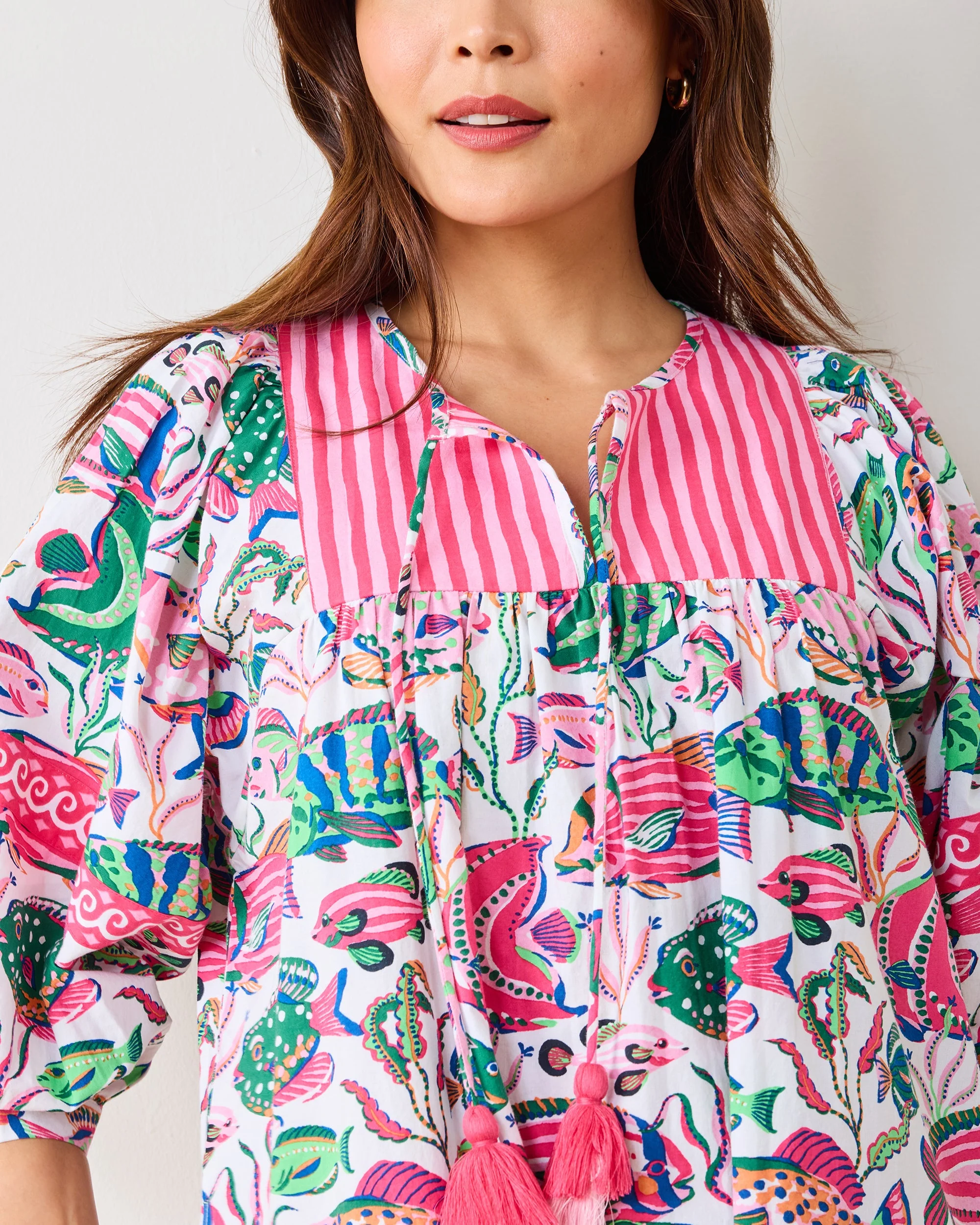 Tropical Fish - Flower Charmer Midi Dress | Cloud - Image 3
