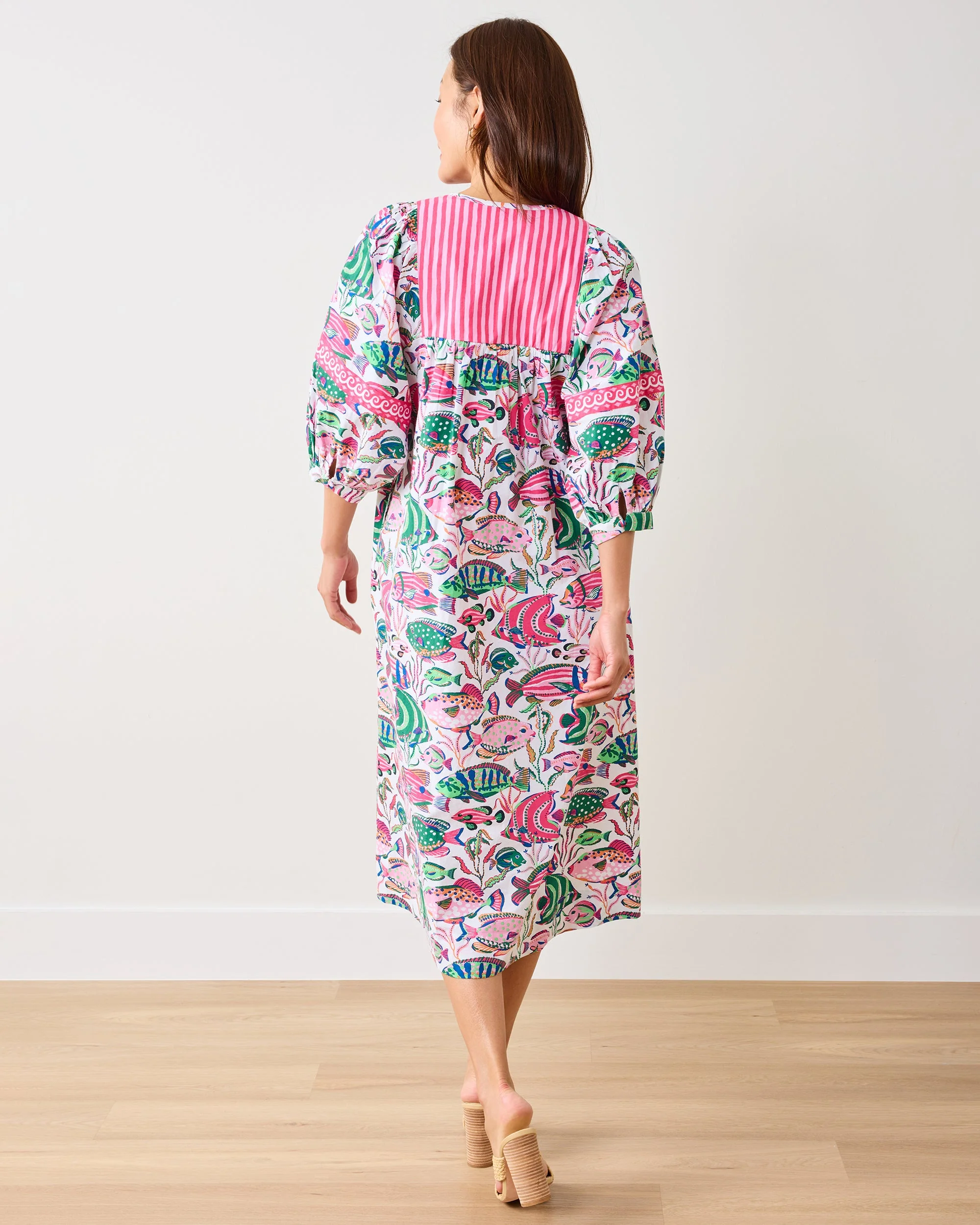 Tropical Fish - Flower Charmer Midi Dress | Cloud - Image 4