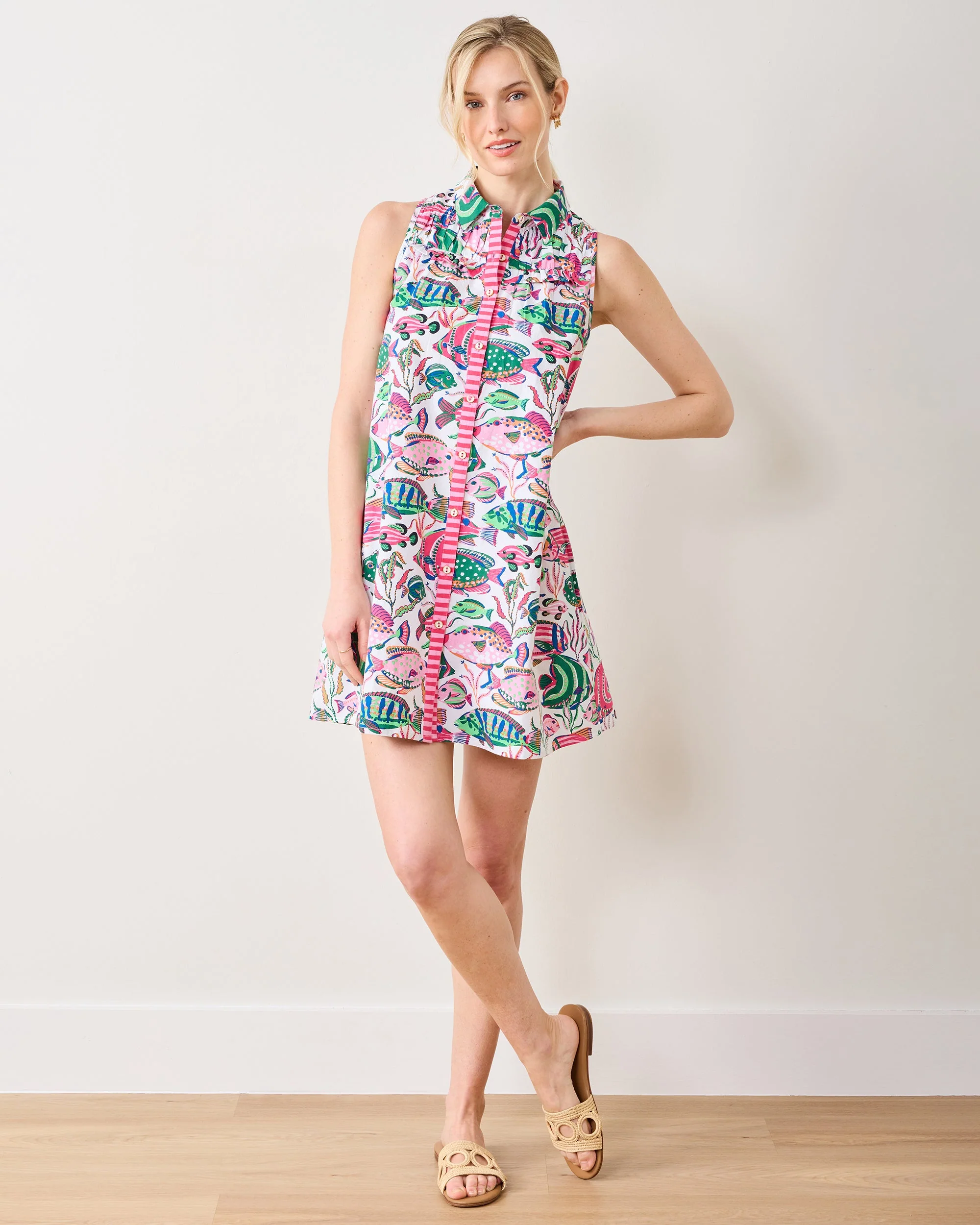 Tropical Fish - Peaceful Palms Dress | Cloud - Image 2