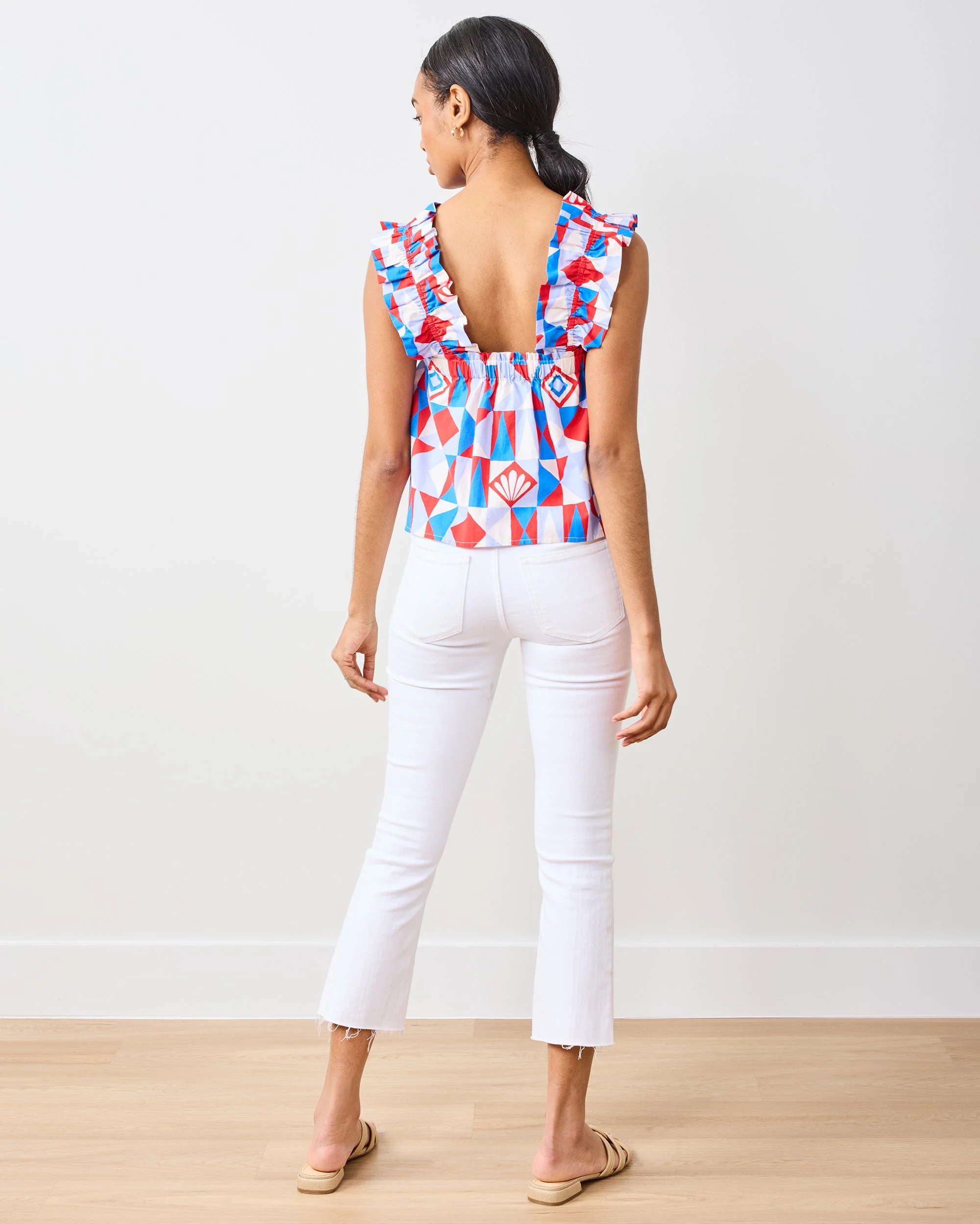 Underwater Mosaic - Maya Top | Retro Red - Image 4
