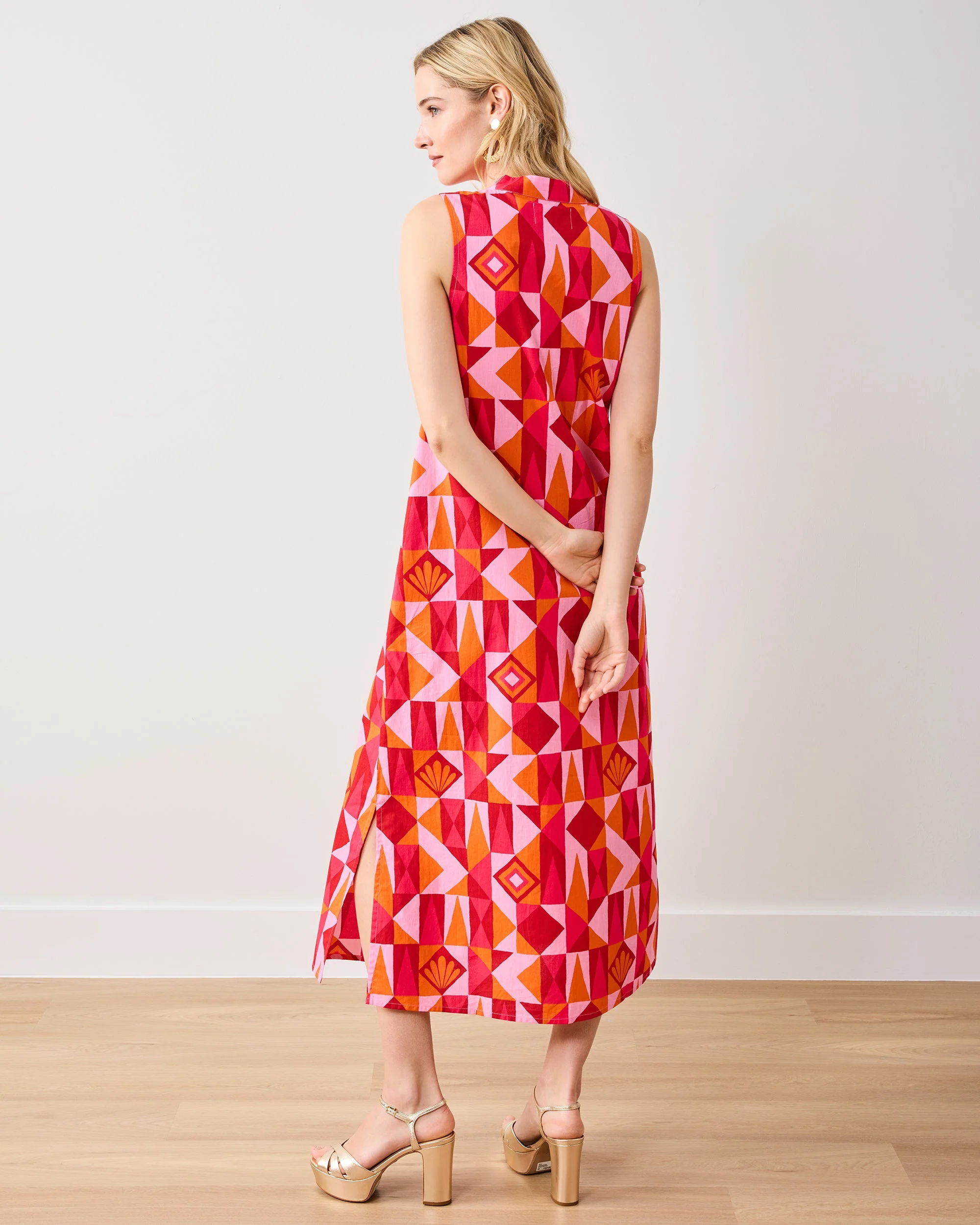 Underwater Mosaic - Ocean View Long Tunic Dress | Pink Crush - Image 6