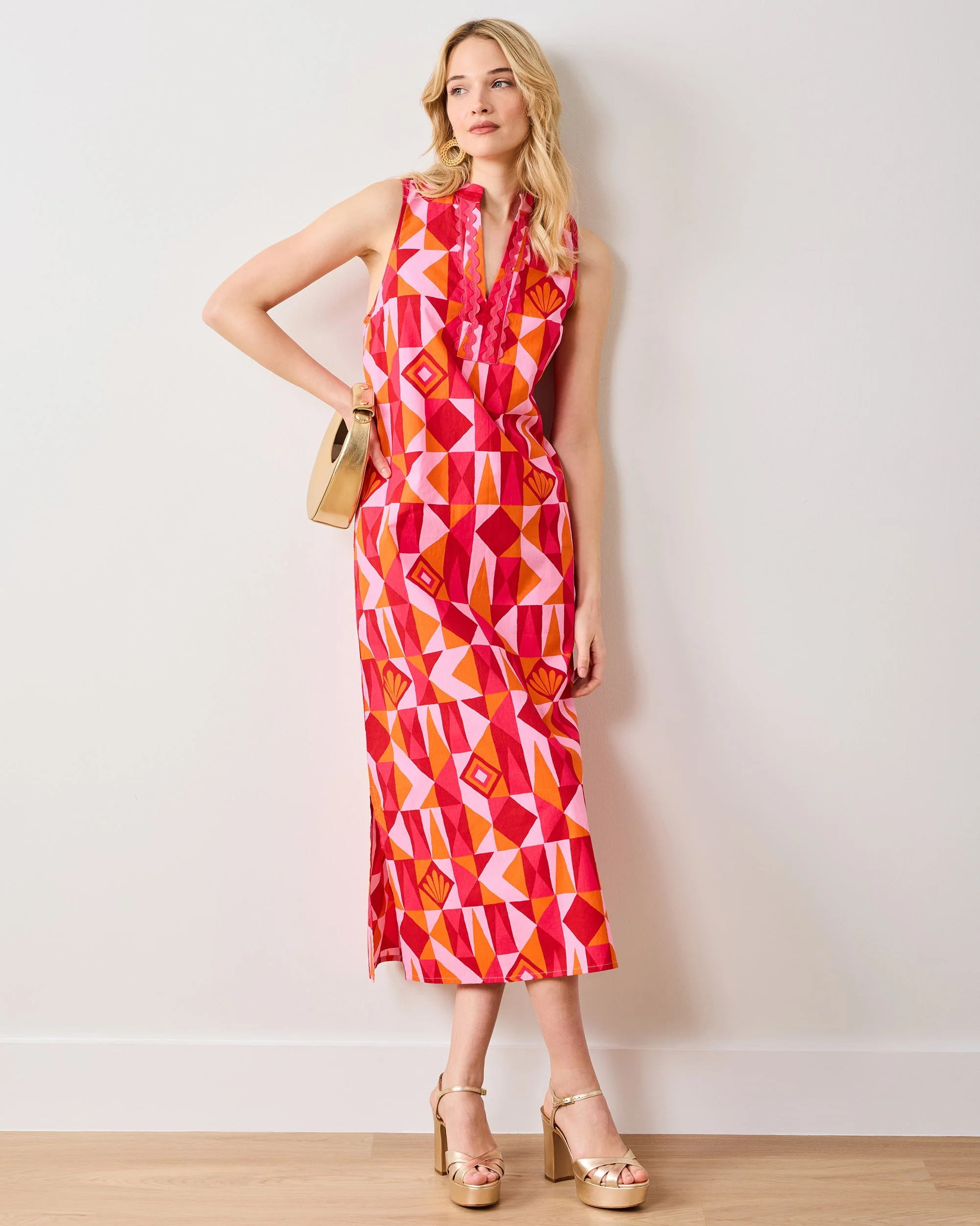 Underwater Mosaic - Ocean View Long Tunic Dress | Pink Crush - Image 7