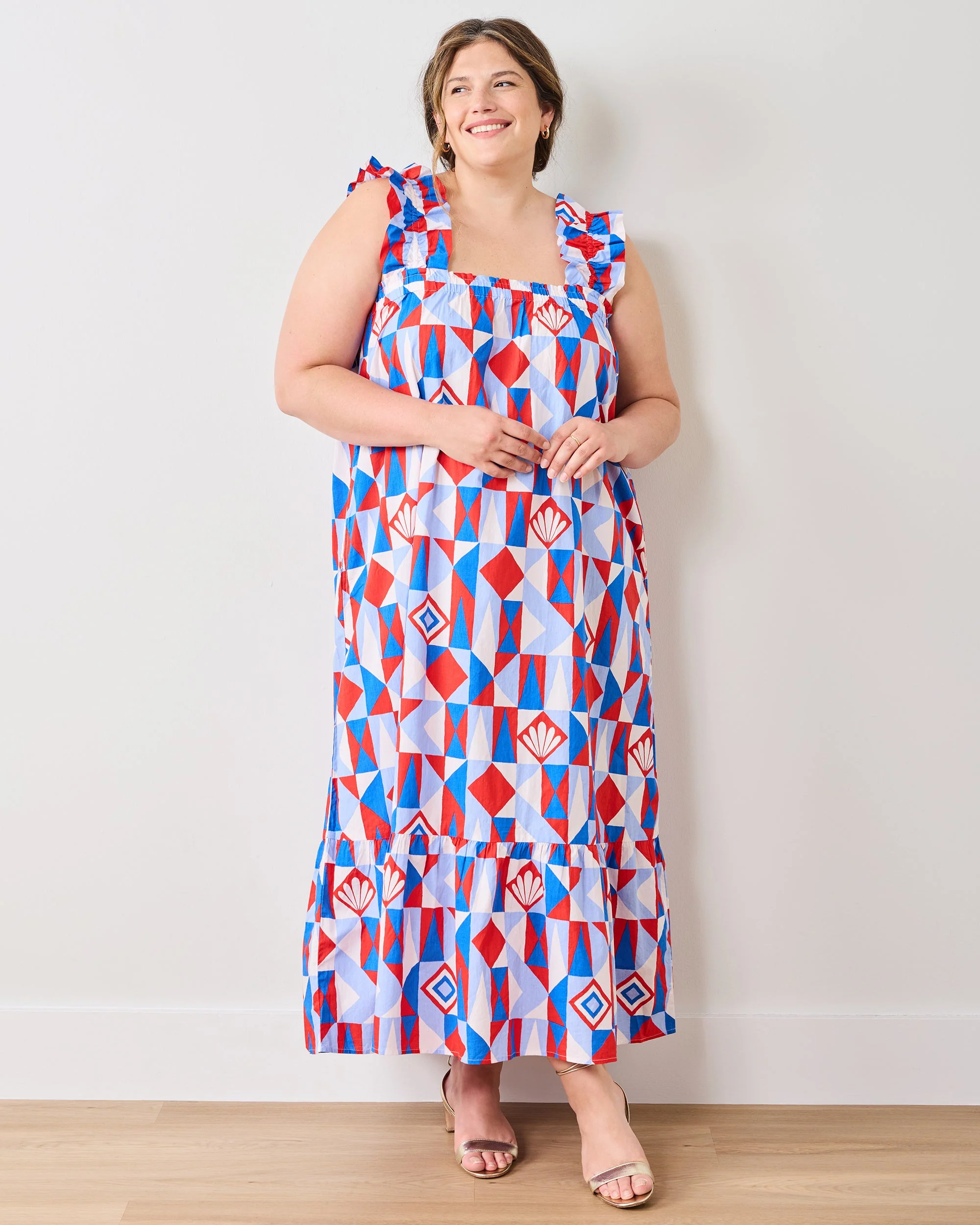 Underwater Mosaic - Serenity Dress | Retro Red - Image 2
