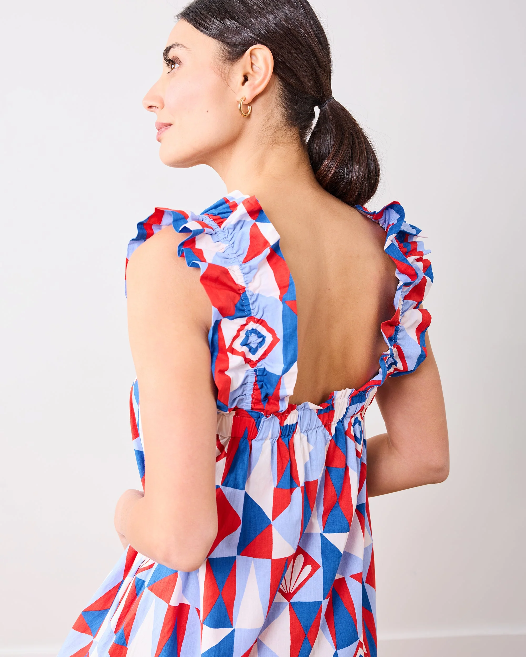 Underwater Mosaic - Serenity Dress | Retro Red - Image 4