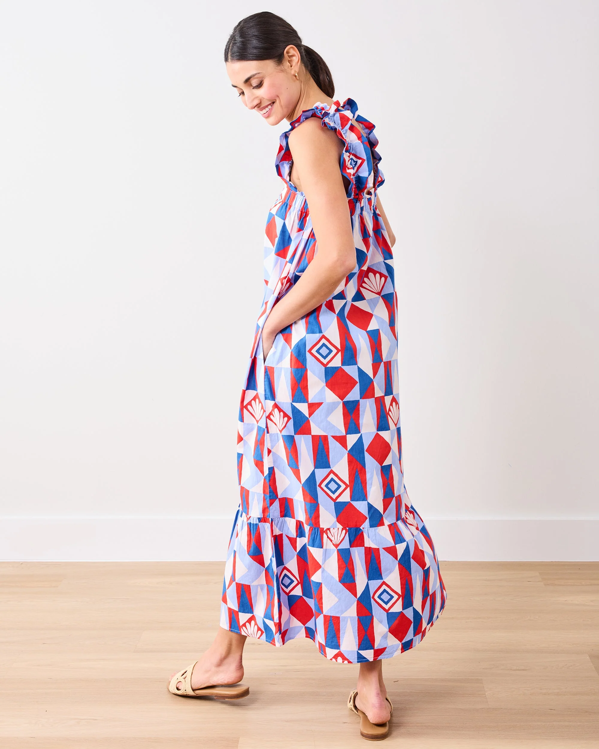 Underwater Mosaic - Serenity Dress | Retro Red - Image 6