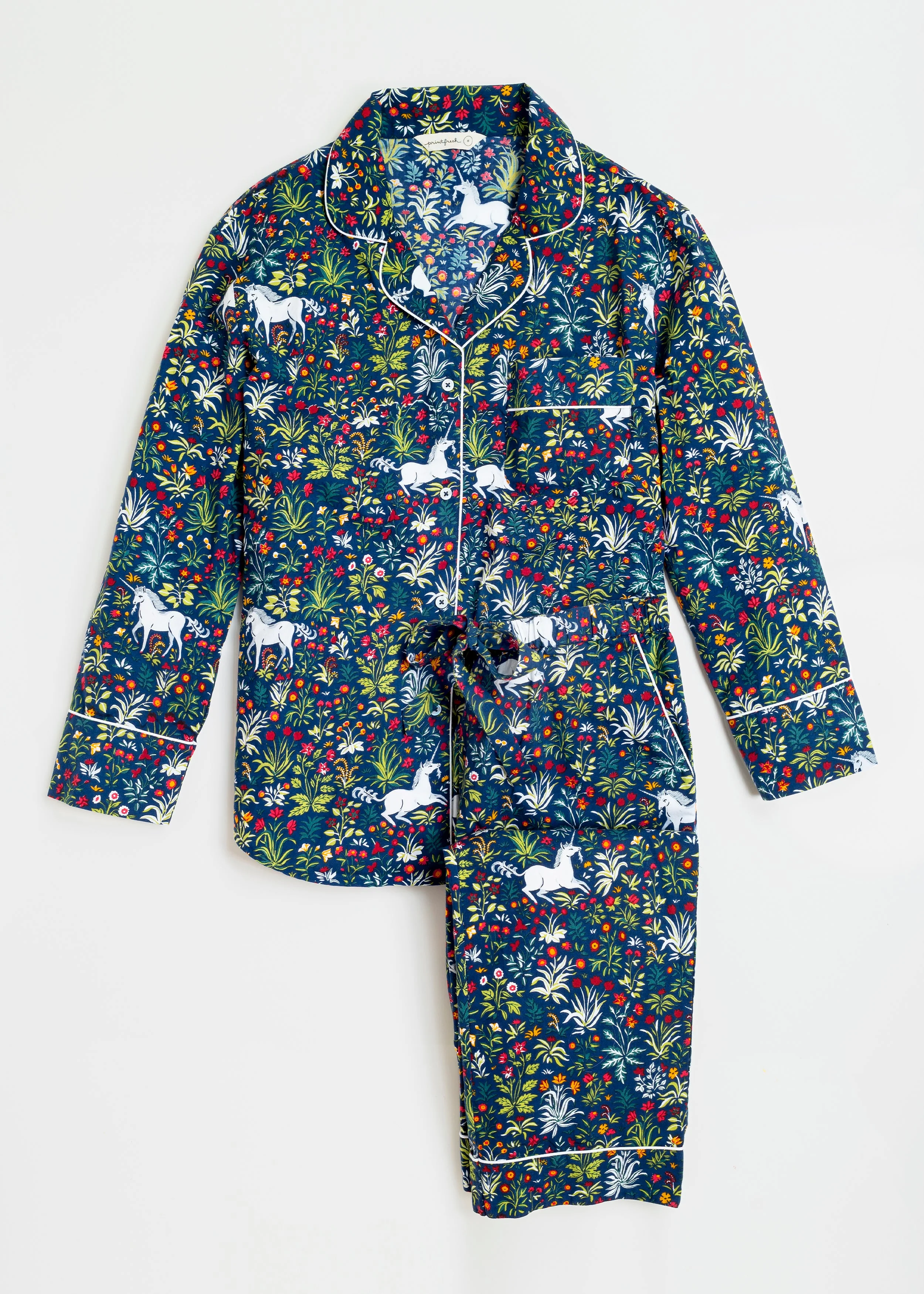 Unicorn's Garden - Long PJ Set | Indigo - Image 5