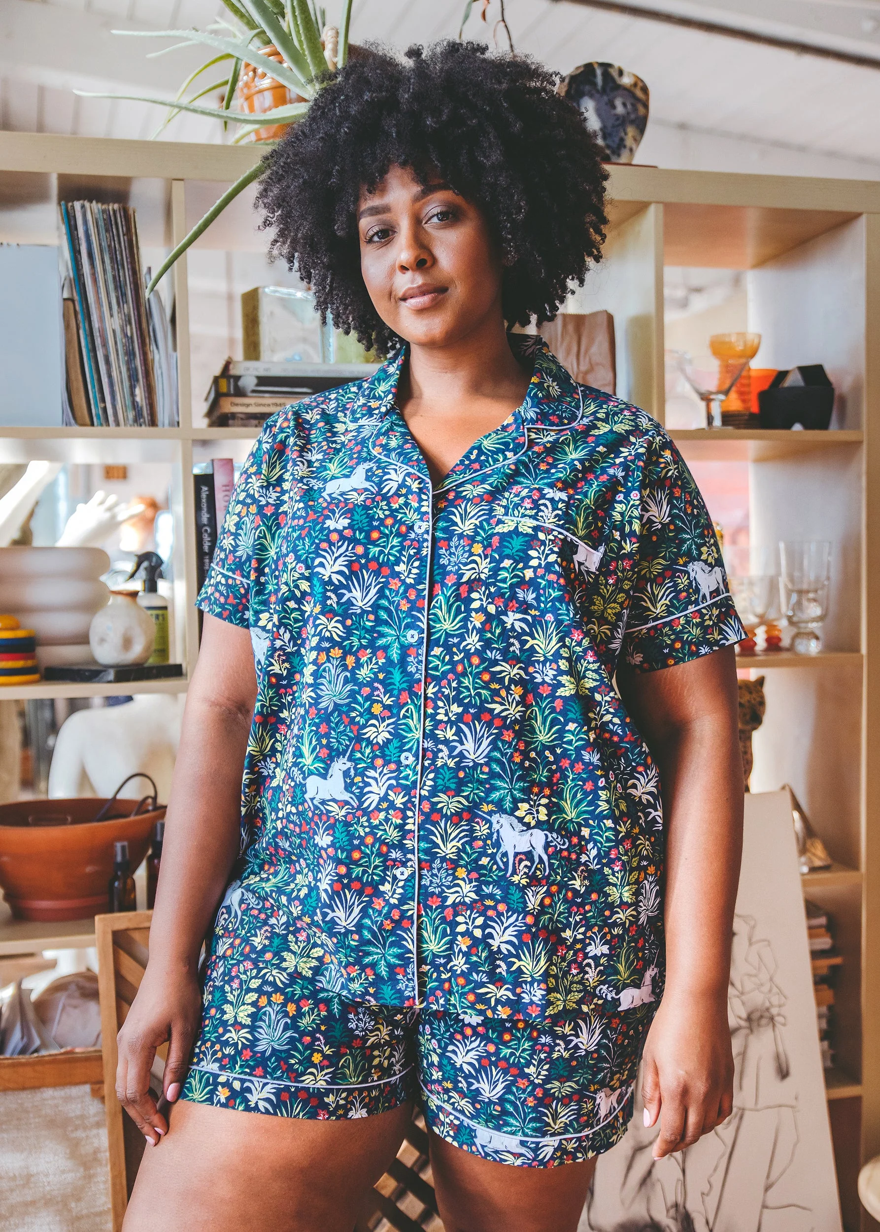 Unicorn's Garden - Short PJ Set | Indigo - Image 3