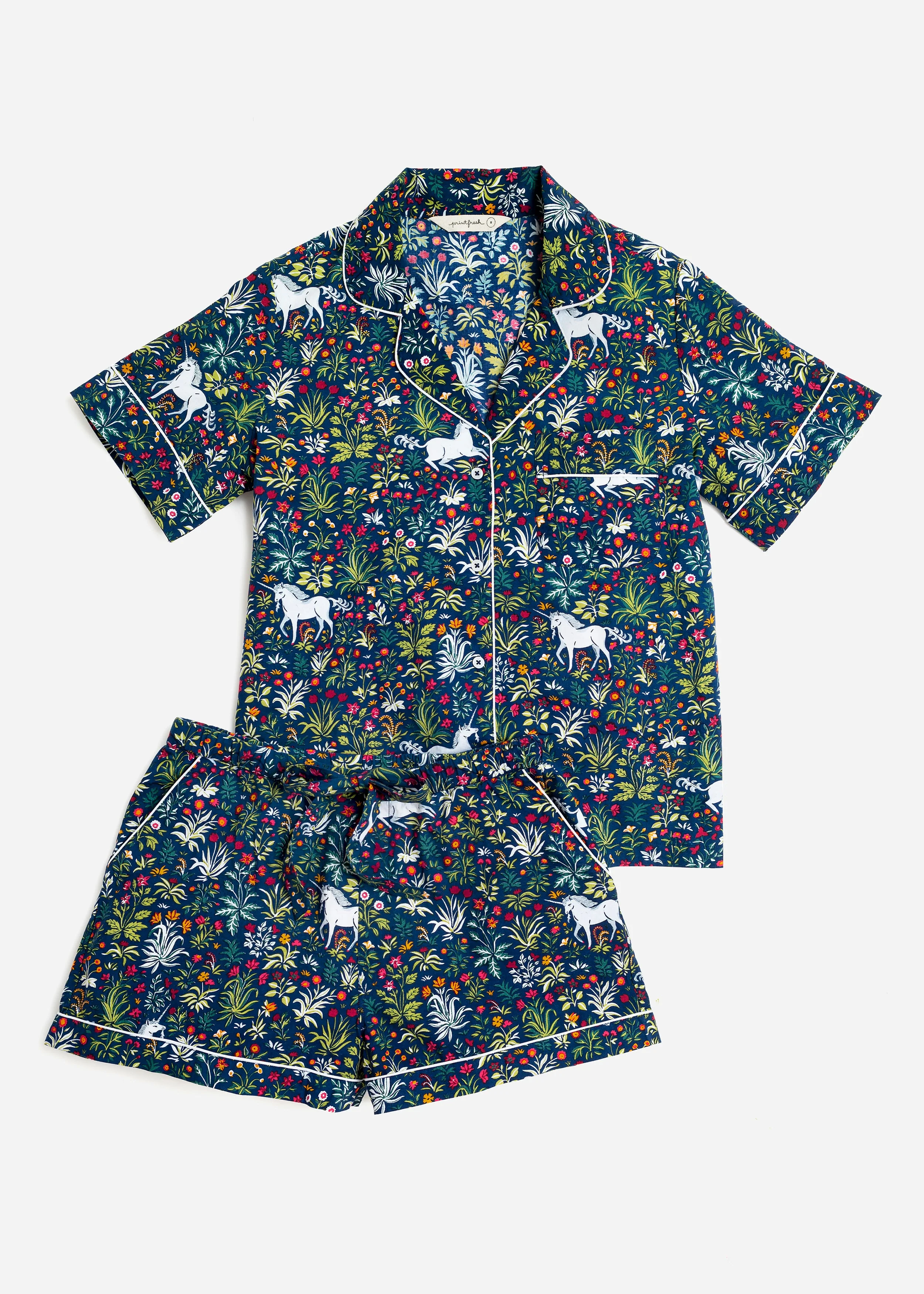 Unicorn's Garden - Short PJ Set | Indigo - Image 5