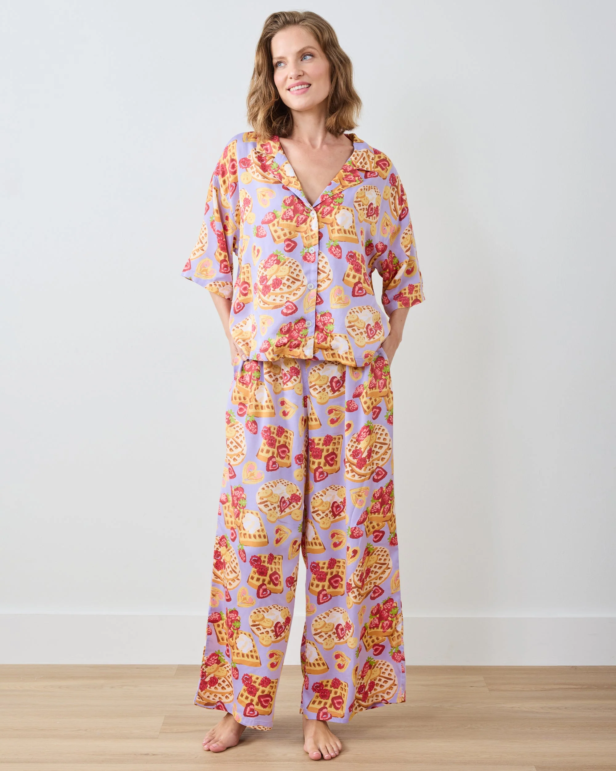Waffles in Bed - Tall Eco Satin Wildest Dreams Set | Lavender