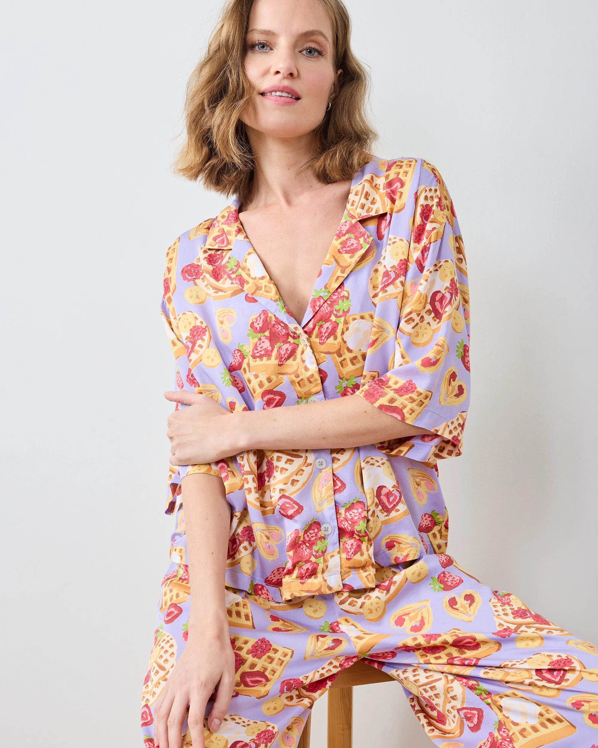 Waffles in Bed - Tall Eco Satin Wildest Dreams Set | Lavender - Image 3
